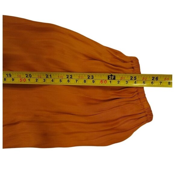 Rachel Roy Mustard Yellow Long-Sleeve Pleated Blouse With Tie Neck Womens Size S - Picture 8 of 9